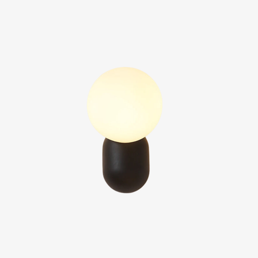 Architectural Spherical Glass Wall Sconce - Minimalist Rounded Resin Wall Light