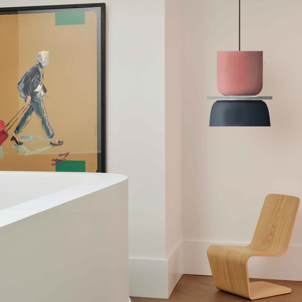 Hängelampe mit gestapelter Schale und mattem Finish – Nordischer geometrischer Stil