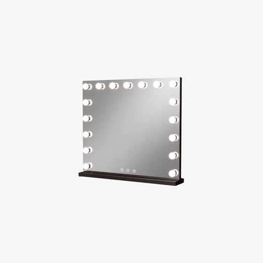 Miroir de maquillage style Hollywood avec ampoules LED et cadre en titane - Hautement moderne