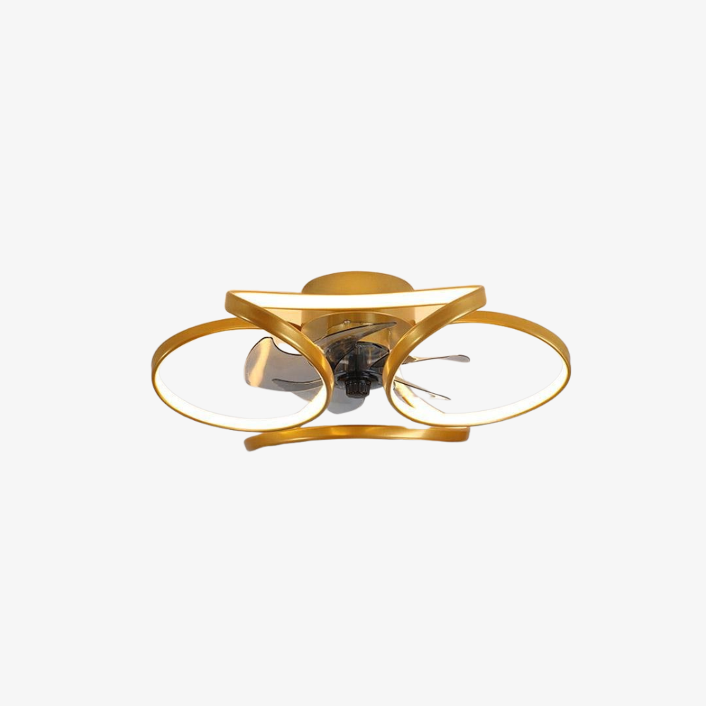 LED Ceiling Fan with Low Profile Flush Mount and Dimmable Light - Minimalist