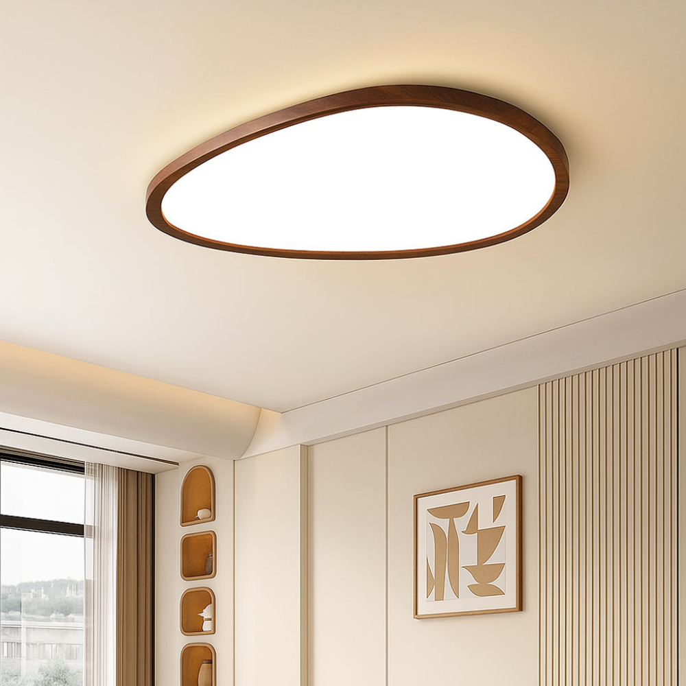Flush Mount Ceiling Light with Aluminum Frame - Modern Scandinavian LED