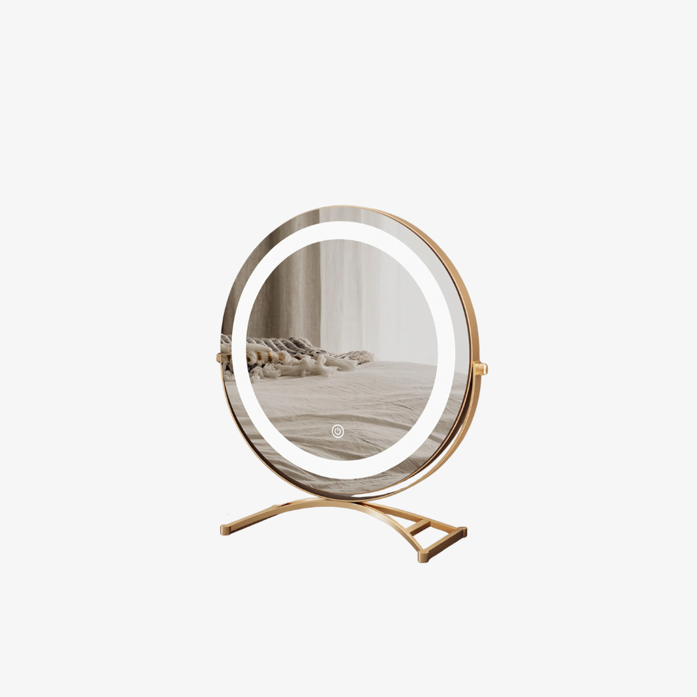 Smart Touch Lighted Makeup Mirror with 360° Rotation - Cordless Vanity Decor