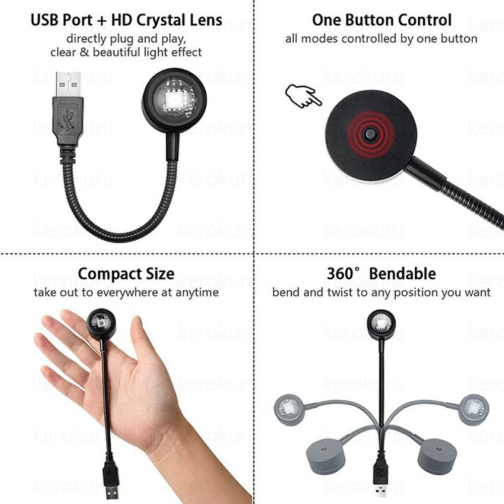 LED Sunset Lamp with 13 Color Modes - Portable Photography Modern