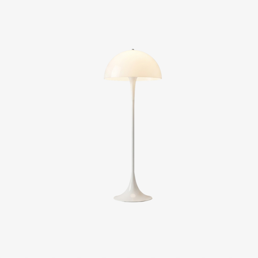Moderne Stehlampe mit Kuppelschirm und Trompetenfuß – Skandinavischer Stil