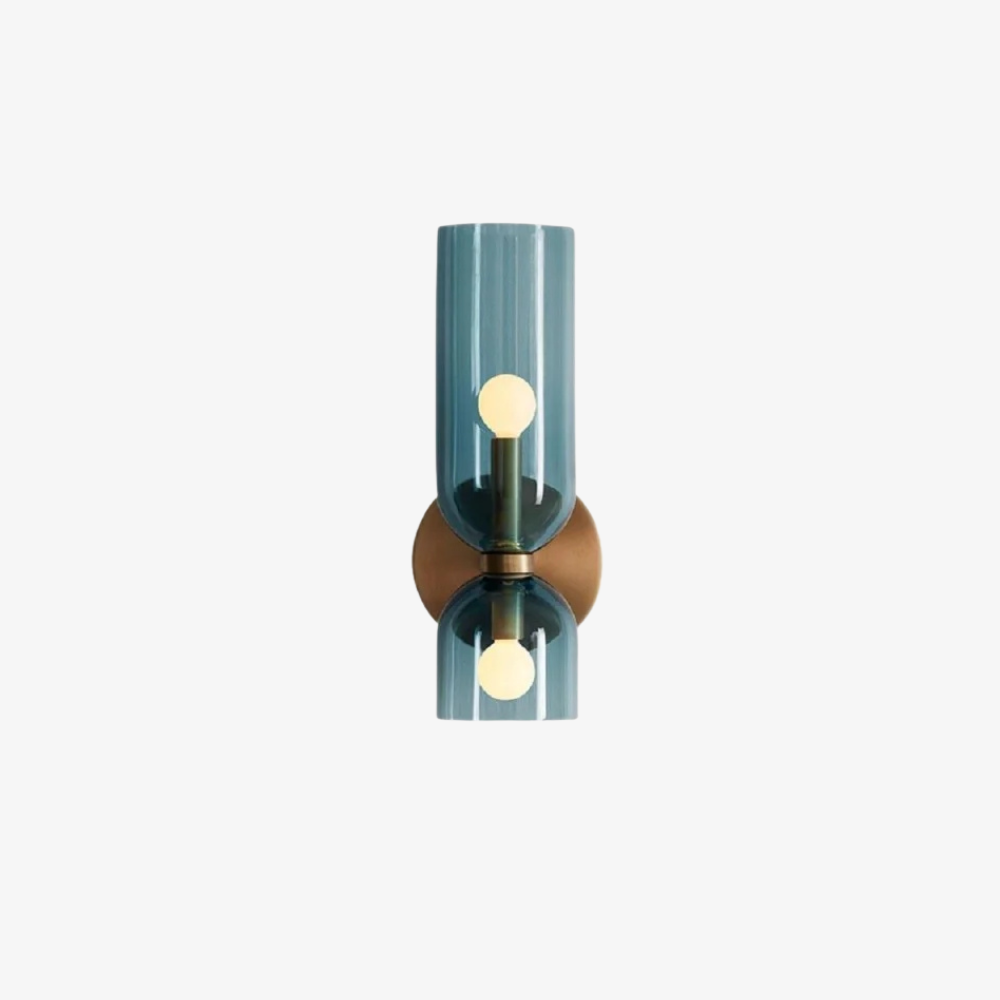 Moderne Sanduhr Glas-Wandleuchte – Geometrische Wandleuchte mit zwei Kugeln