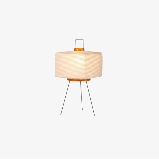 Lampadaire avec abat-jour en papier de riz et pieds trépied - Style japonais moderne