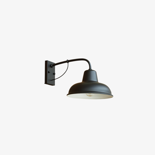 Porch Light with Gooseneck Arm and Iron Barn Shade - Modern Farmhouse
