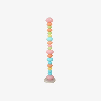 Floor Lamp with Stacked Blown Glass Totem Column and Solid Marble Base