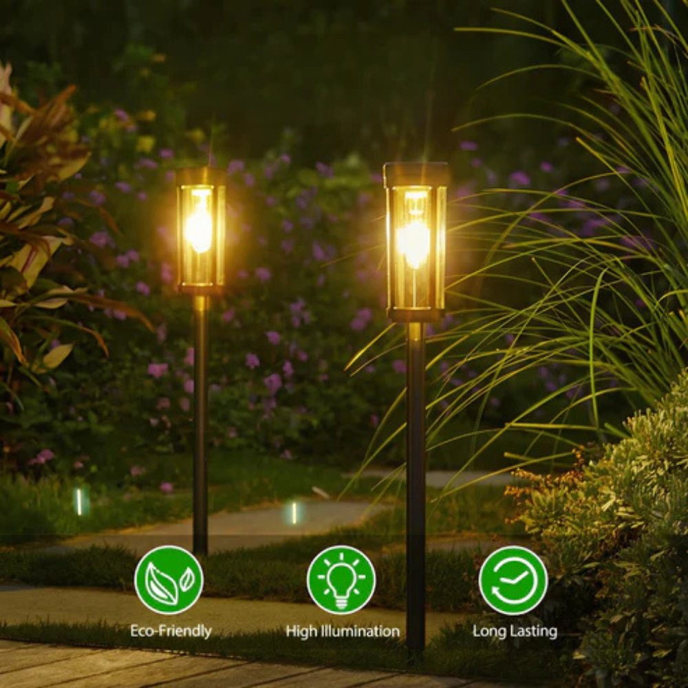 Lumières modernes solaires pour allée de jardin - Lampe à piquer extérieure à DEL