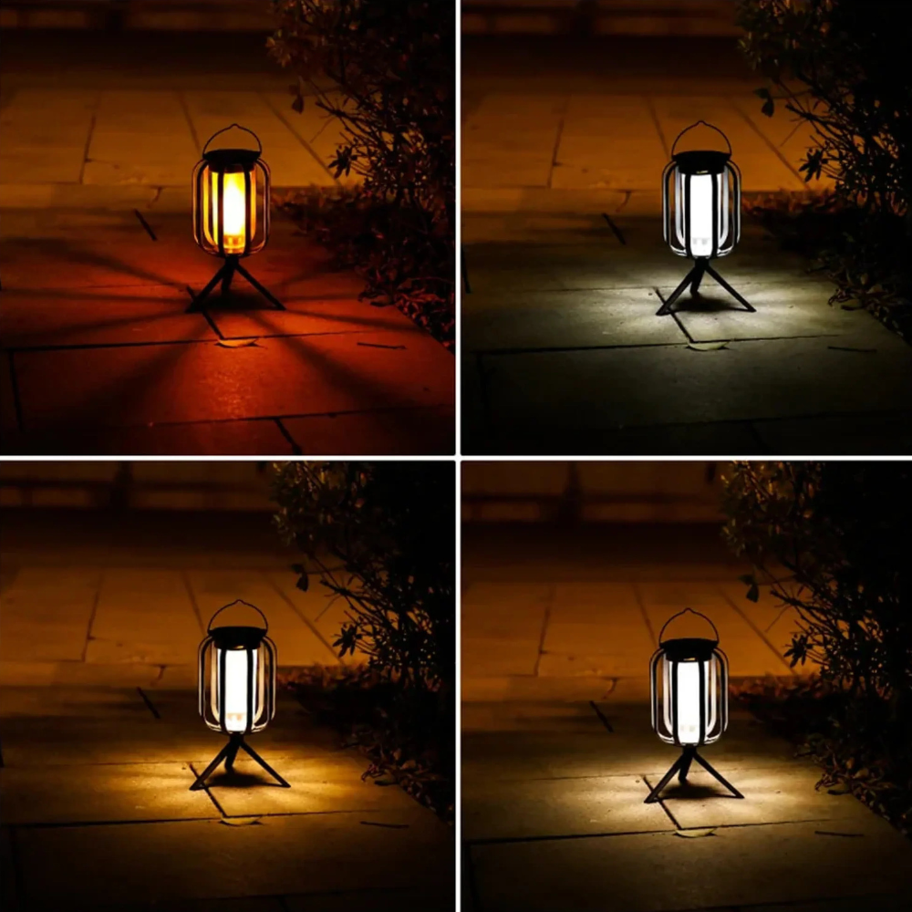 Solar Powered Tripod Lantern for Patio and Camping