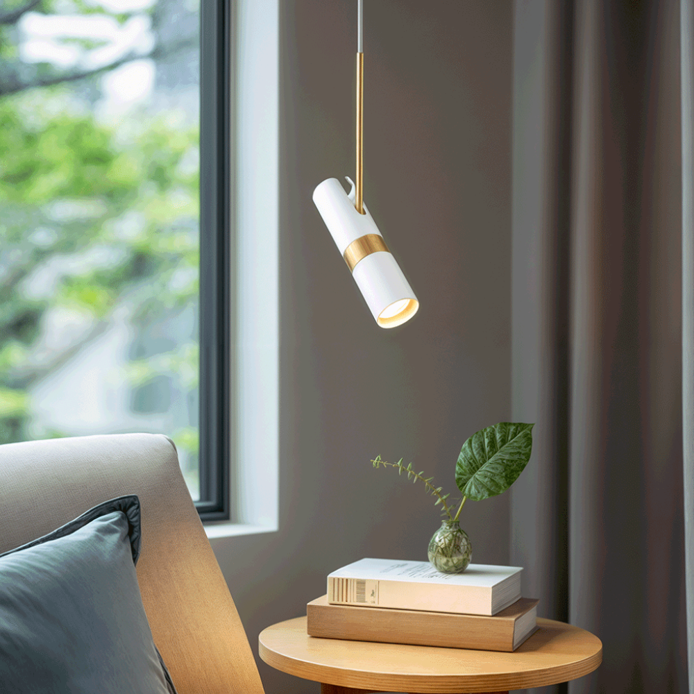 Lampe suspendue directionnelle réglable avec bande métallique - Moderne et minimaliste