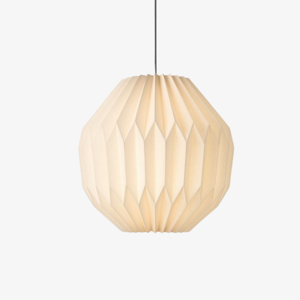 Scandinavian Pleated Paper Pendant Light - Modern Origami Hanging Lamp