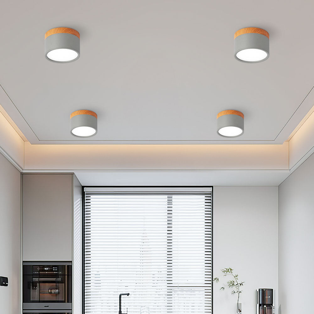 Button Wood Ceiling Light