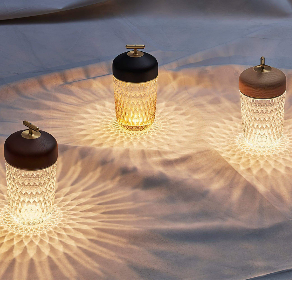 Rechargeable Glass Accent Light with Crystal Body - Modern Decorative