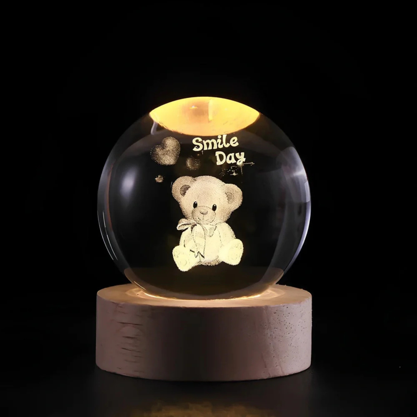 Engraved Crystal Ball Light
