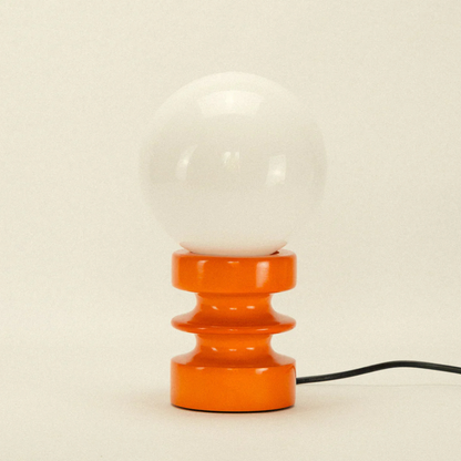 Table Lamp with Frosted Glass Globe Shade - Modern Mid Century Retro