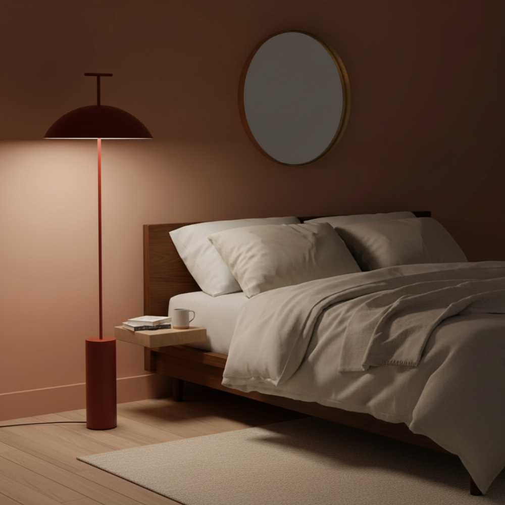 Modern Floor Lamp for Living Room Sofa and Bedroom Corner - Geometric Design