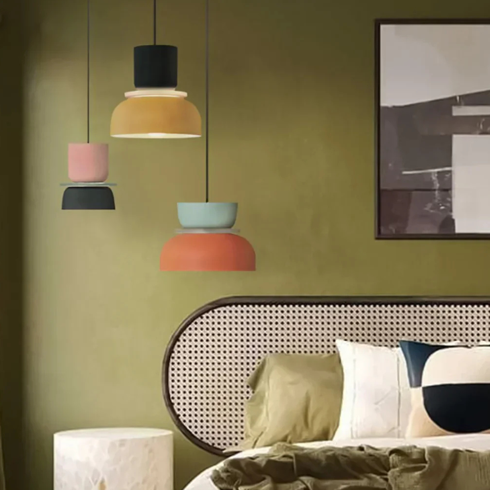 Hängelampe mit gestapelter Schale und mattem Finish – Nordischer geometrischer Stil
