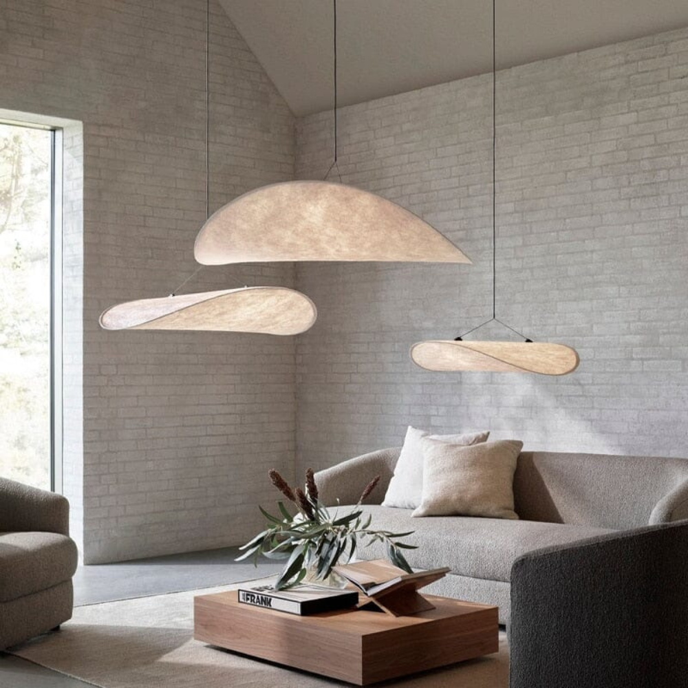 Wavy Silk-Like Pendant Light with Organic Sail Shape - Modern Scandinavian