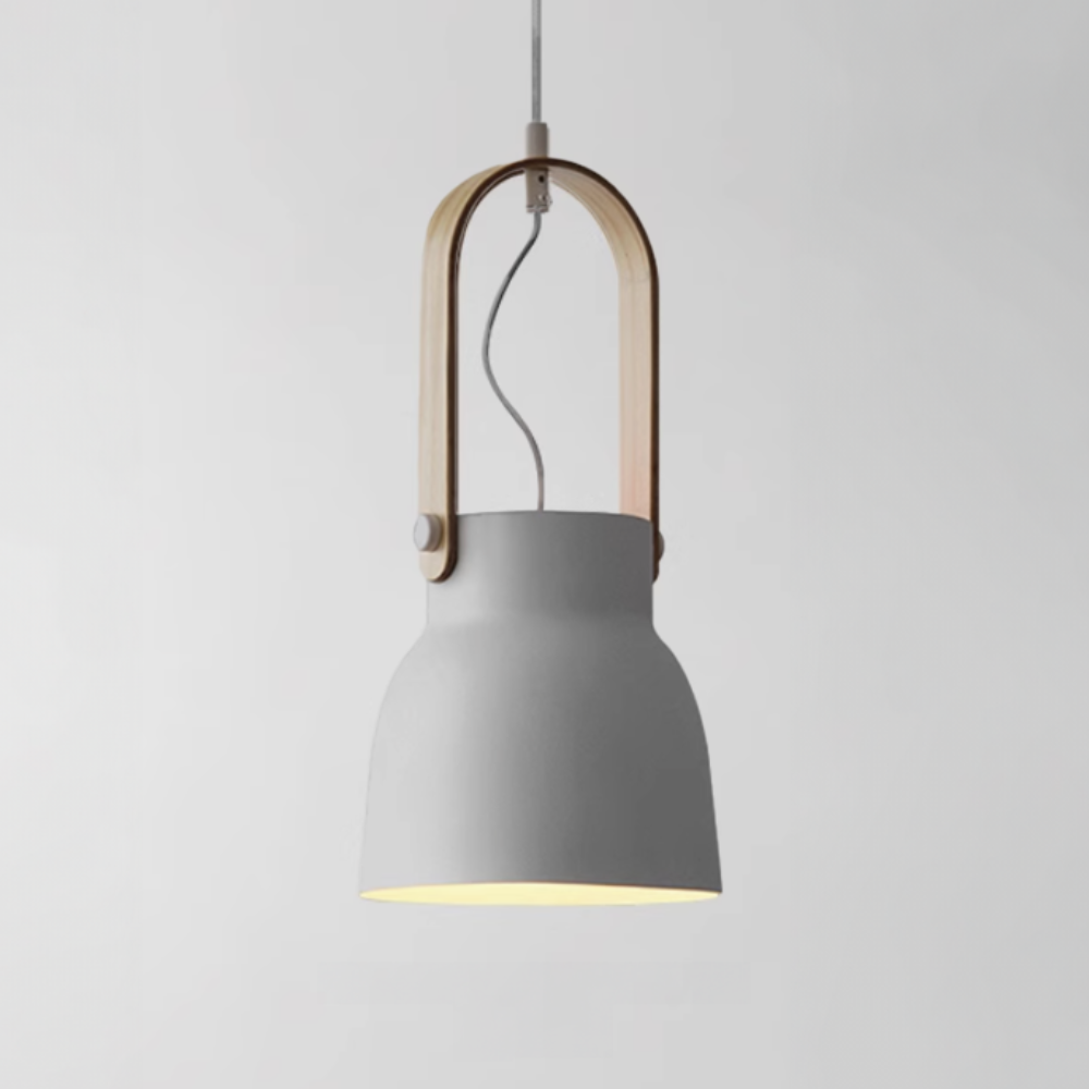 Moderne Pendelleuchte mit Holzoptik-Griff – Nordische konische Pendelleuchten