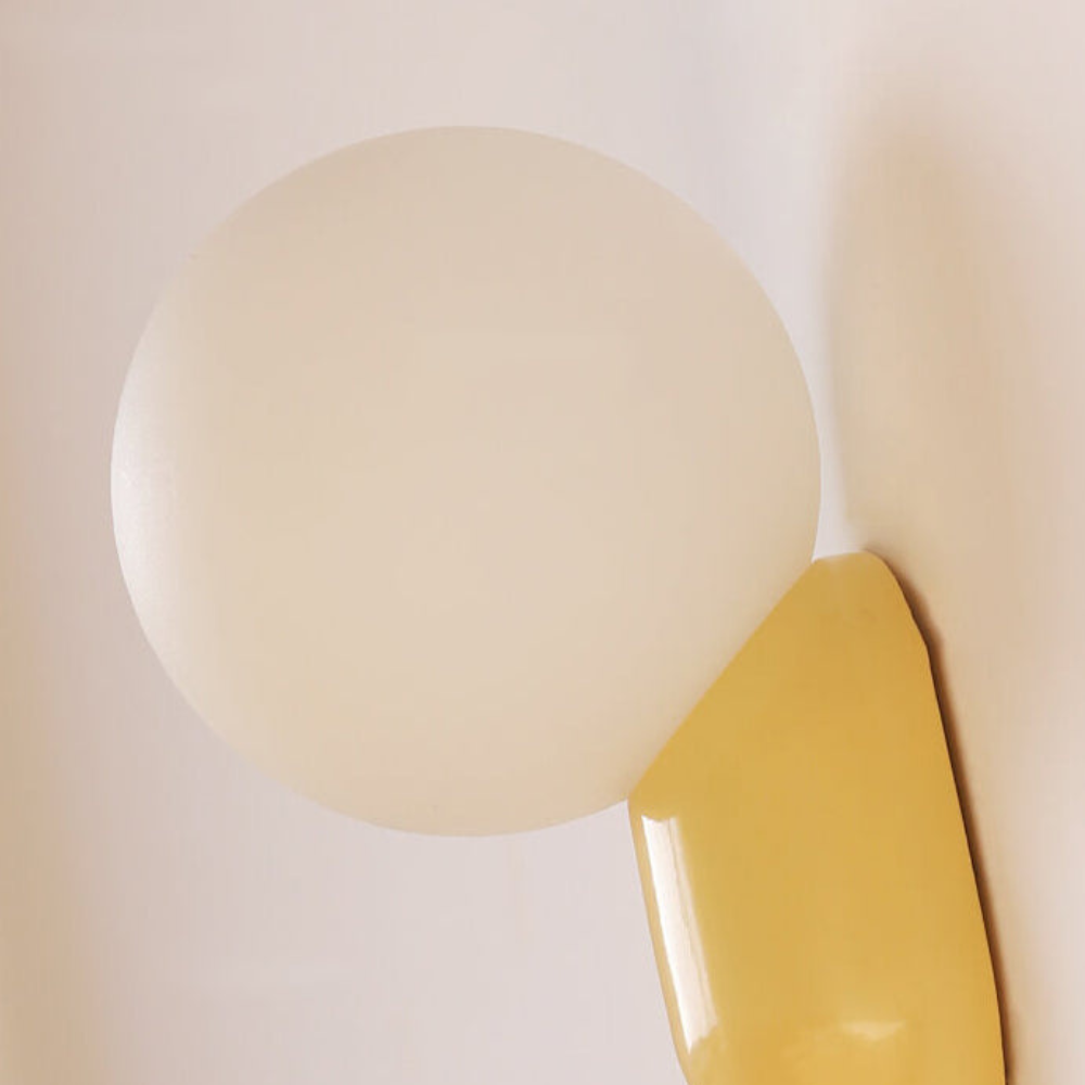 Applique Murale Sphérique en Verre Architecturale - Luminaire Mural Minimaliste Arrondi en Résine