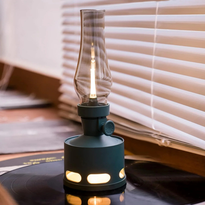 Mid-Century Modern Rechargeable LED Lantern - Vintage Battery Table Lamp