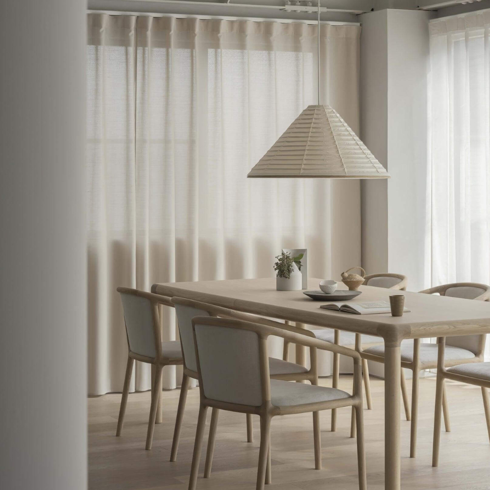 Japanese Washi Paper Pyramid Pendant Light - Japandi Style Decor