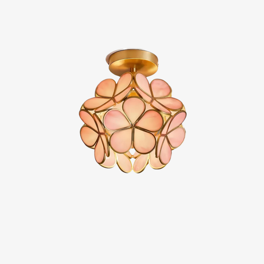 Floral Flush Mount Ceiling Light - Petal Design Acrylic Globe