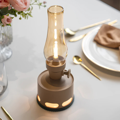 Mid-Century Modern Rechargeable LED Lantern - Vintage Battery Table Lamp