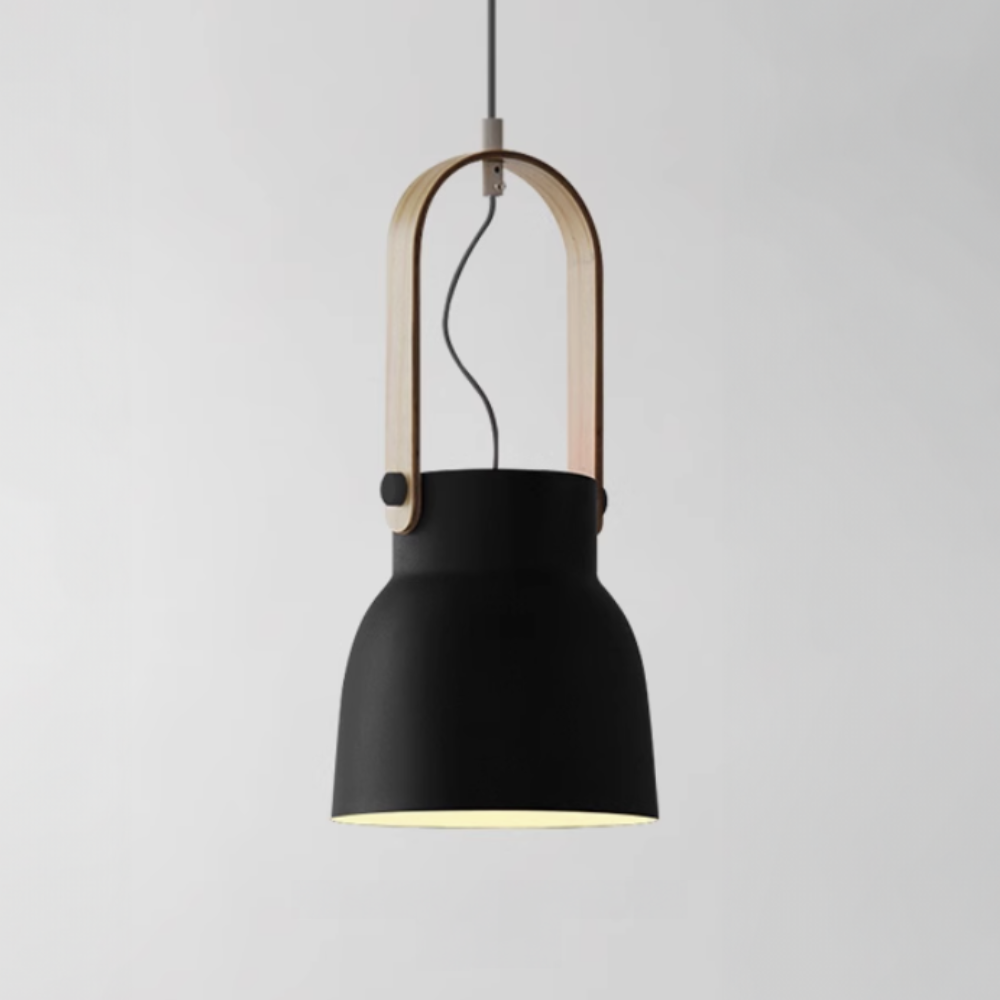 Moderne Pendelleuchte mit Holzoptik-Griff – Nordische konische Pendelleuchten