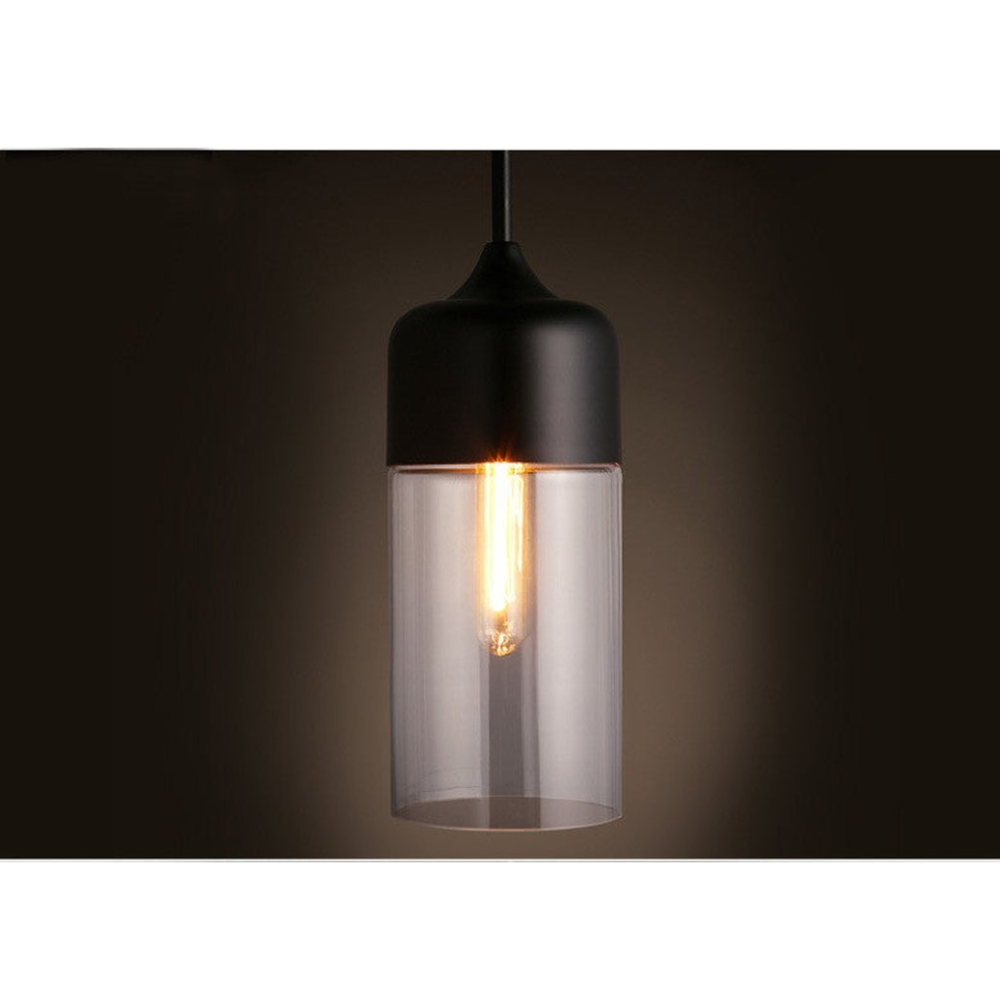 Modern Smoky & Clear Glass Pendant Light - Geometric Glass Pendant Lights