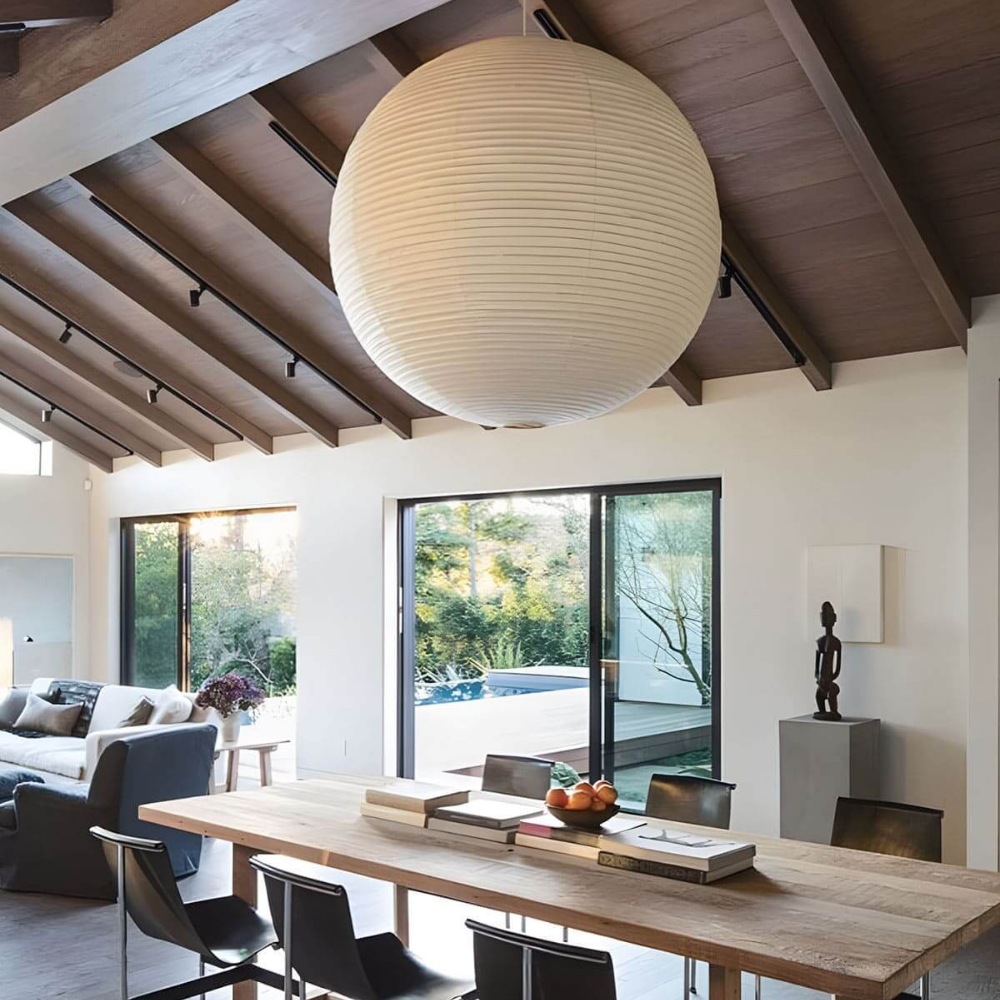 Japanese Paper Lantern Pendant Light - Washi Paper Globe Ceiling Lamp