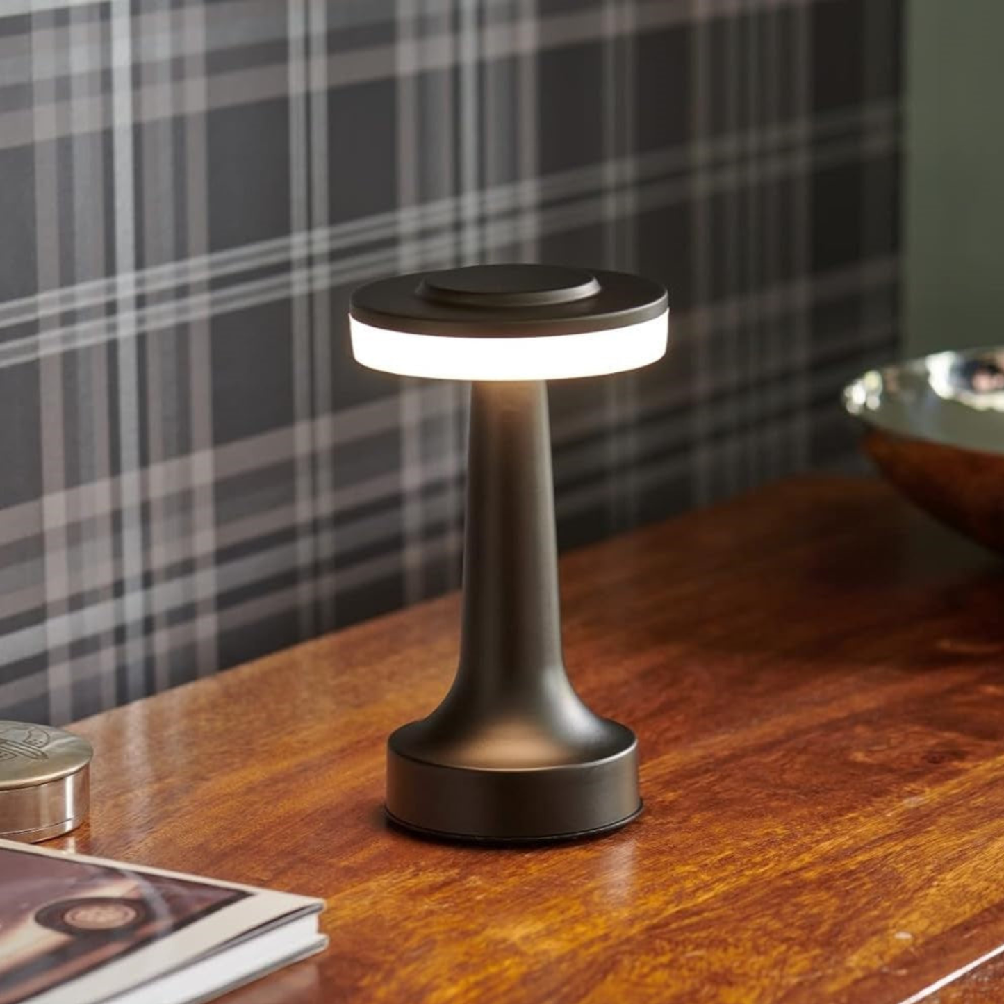 Cordless LED Disc Touch Lamp