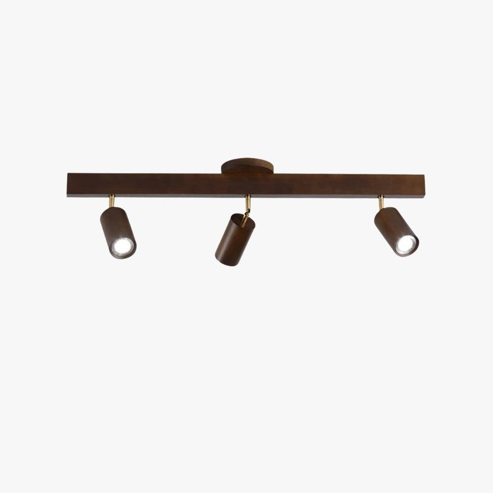 Adjustable Wood Spotlight Fixture - Mid Century Track Lighting