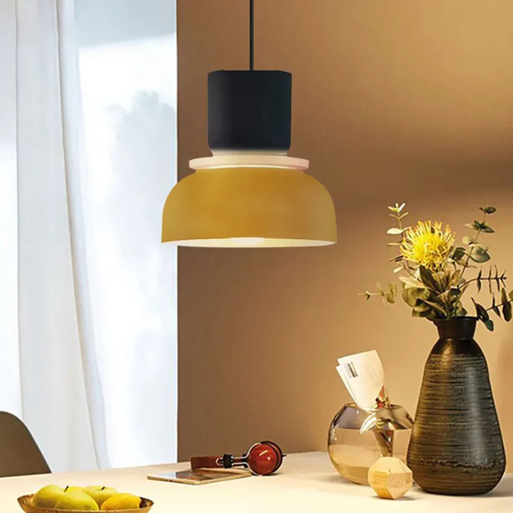 Hängelampe mit gestapelter Schale und mattem Finish – Nordischer geometrischer Stil