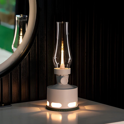 Mid-Century Modern Rechargeable LED Lantern - Vintage Battery Table Lamp