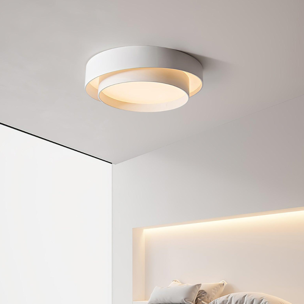 Concentric Ring Ceiling Light with Tiered Shade - Modern Flush Mount