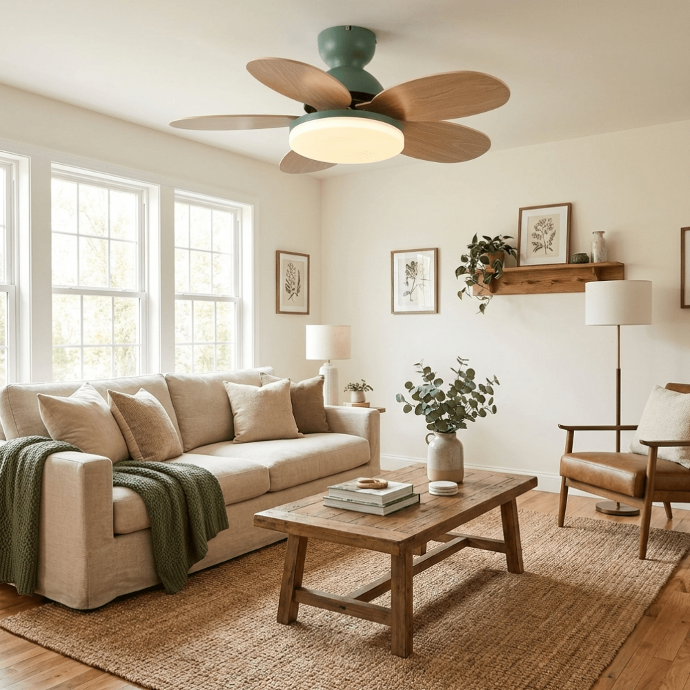 LED-Deckenventilator mit flachem Blumen-Silhouetten-Design und umkehrbarem Luftstrom – verspieltes Design