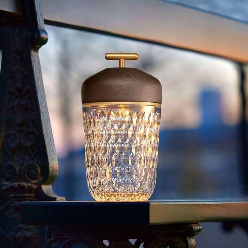 Rechargeable Glass Accent Light with Crystal Body - Modern Decorative