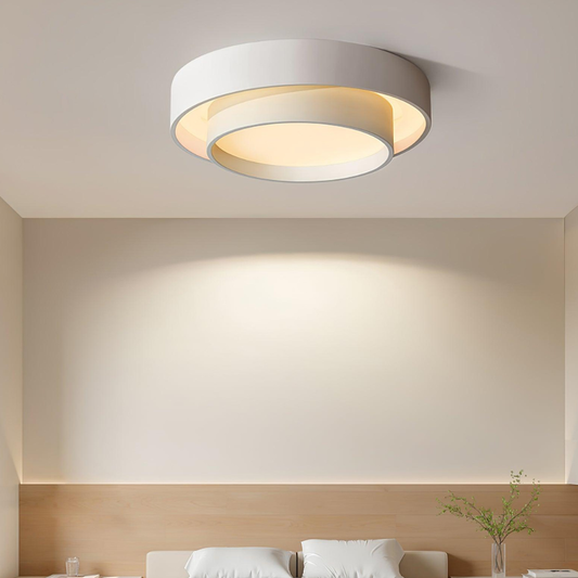 Concentric Ring Ceiling Light with Tiered Shade - Modern Flush Mount