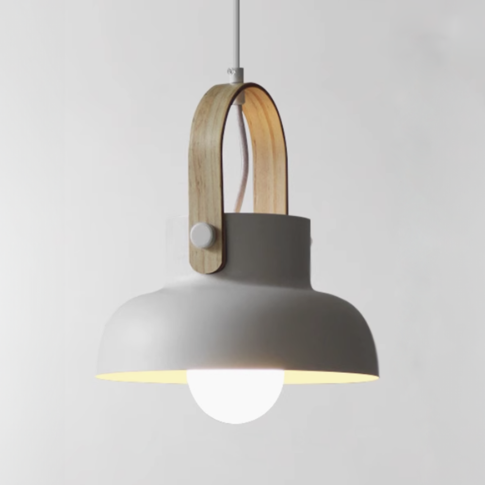 Moderne Pendelleuchte mit Holzoptik-Griff – Nordische konische Pendelleuchten