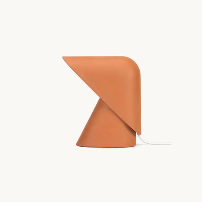 Metal Shield Table Lamp with Matte Resin Base - Nordic Desk Lighting