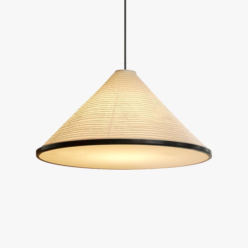 Japanese Washi Paper Pyramid Pendant Light - Japandi Style Decor