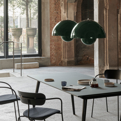 Pendant Light with Nested Dome Metal Shades - Mid Century Modern Retro