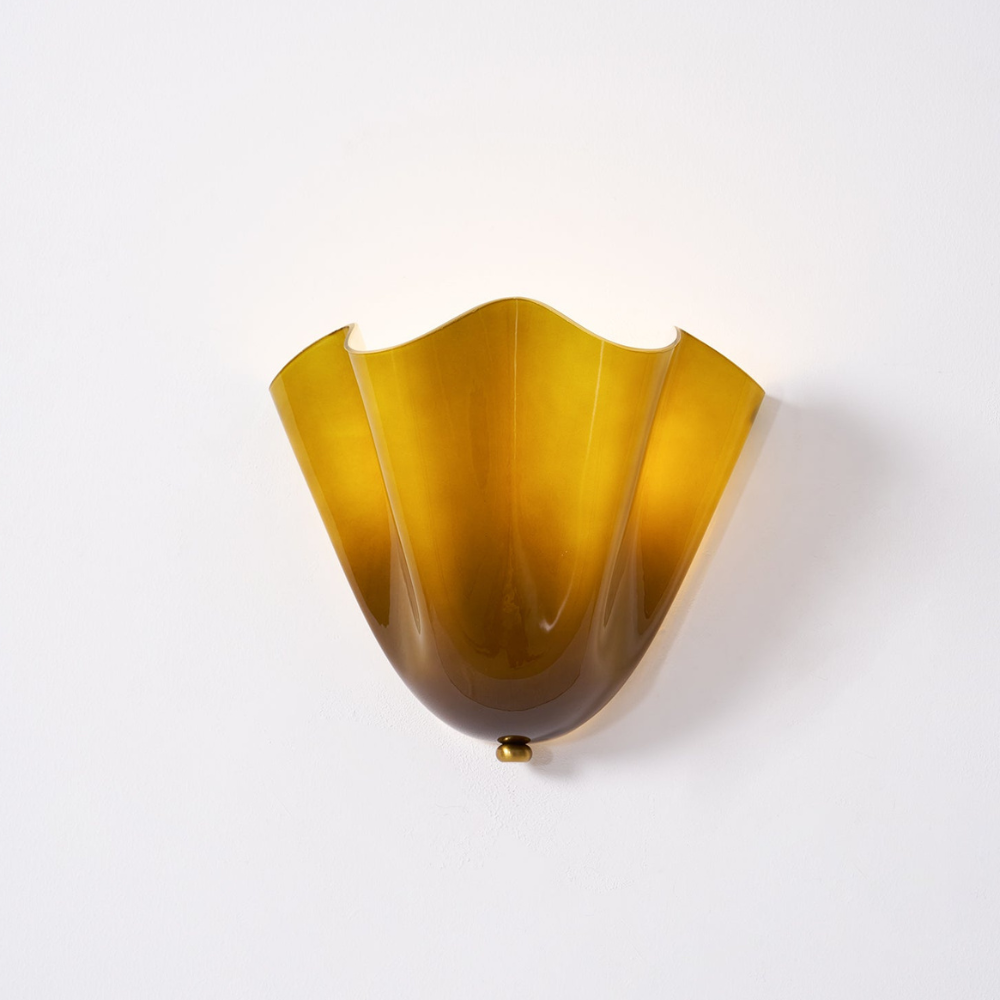 Moderne Glas-Wandlampe mit Rüschen - Organische blühende Blumen-Wandlampe