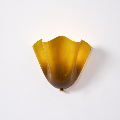 Modern Ruffled Glass Wall Sconce - Organic Blooming Flower Wall Lamp