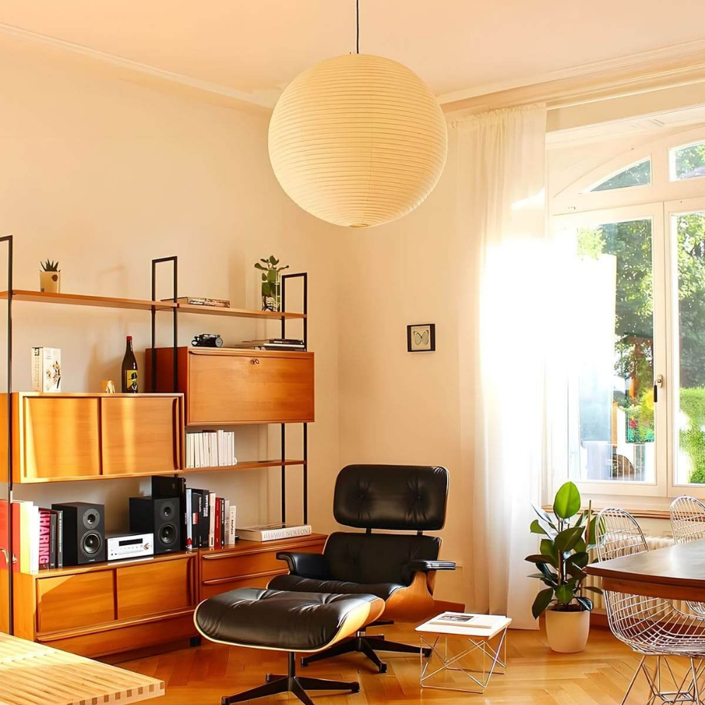 Japanese Paper Lantern Pendant Light - Washi Paper Globe Ceiling Lamp