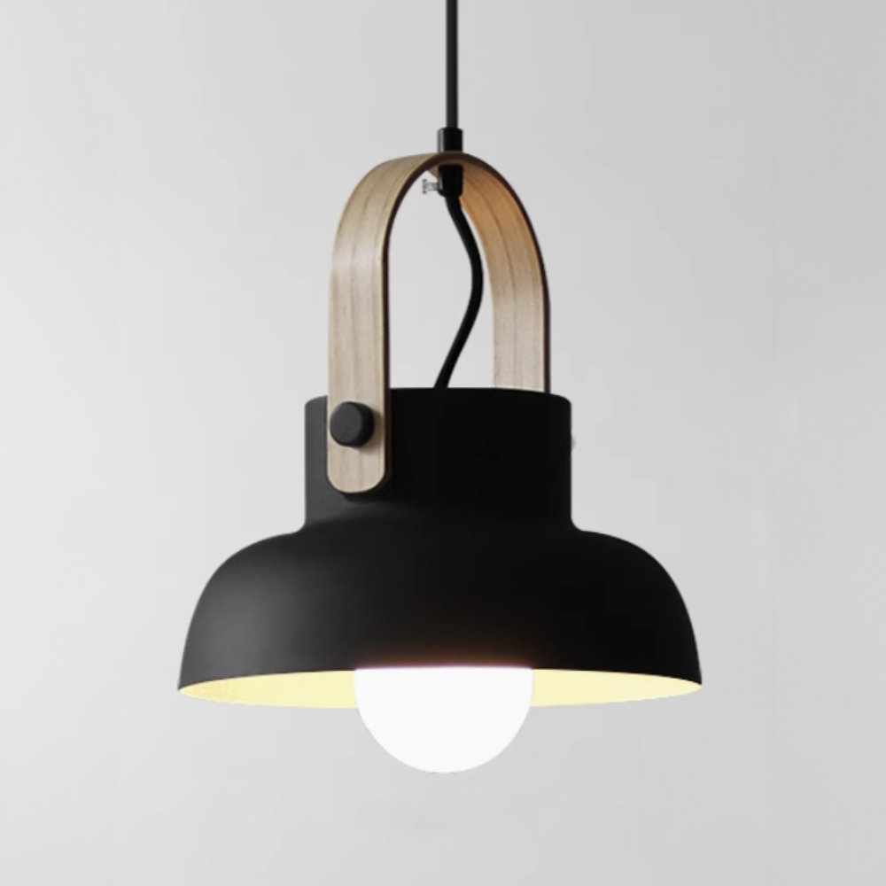 Moderne Pendelleuchte mit Holzoptik-Griff – Nordische konische Pendelleuchten