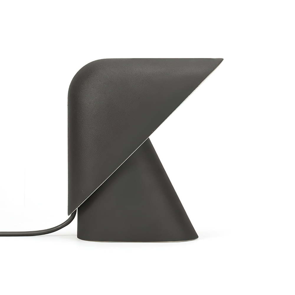 Metallschild-Tischlampe mit mattem Harzfuß – Nordische Schreibtischbeleuchtung