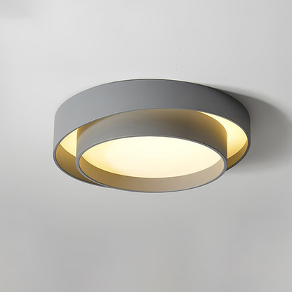 Concentric Ring Ceiling Light with Tiered Shade - Modern Flush Mount